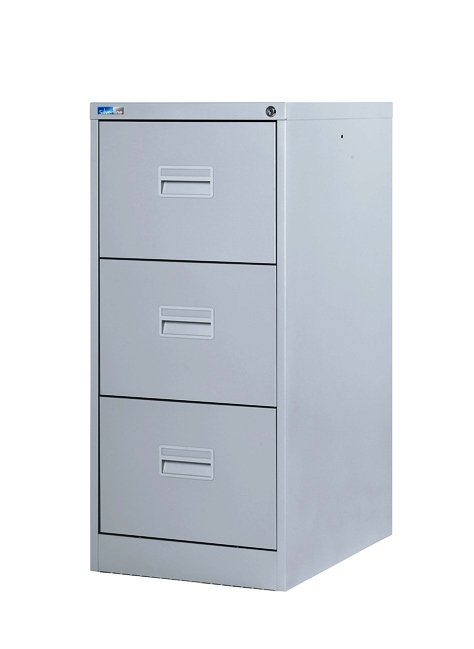 Filing Cabinet Grey x 3 Drawers Silverline